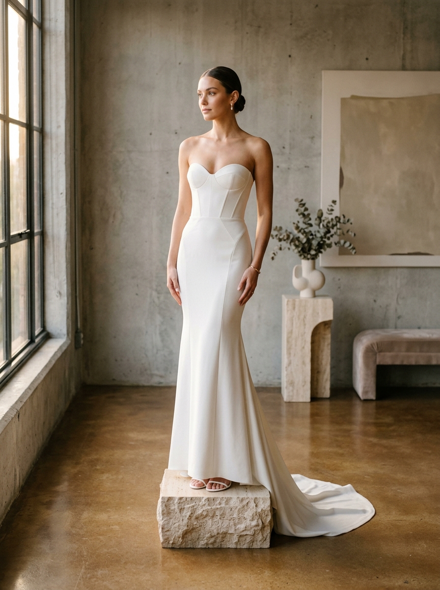 Vestido Minimalista em Crepe de Seda